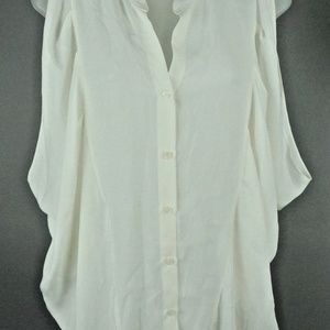 NWT  Emerson Thorpe White Silk Butterfly Shirt